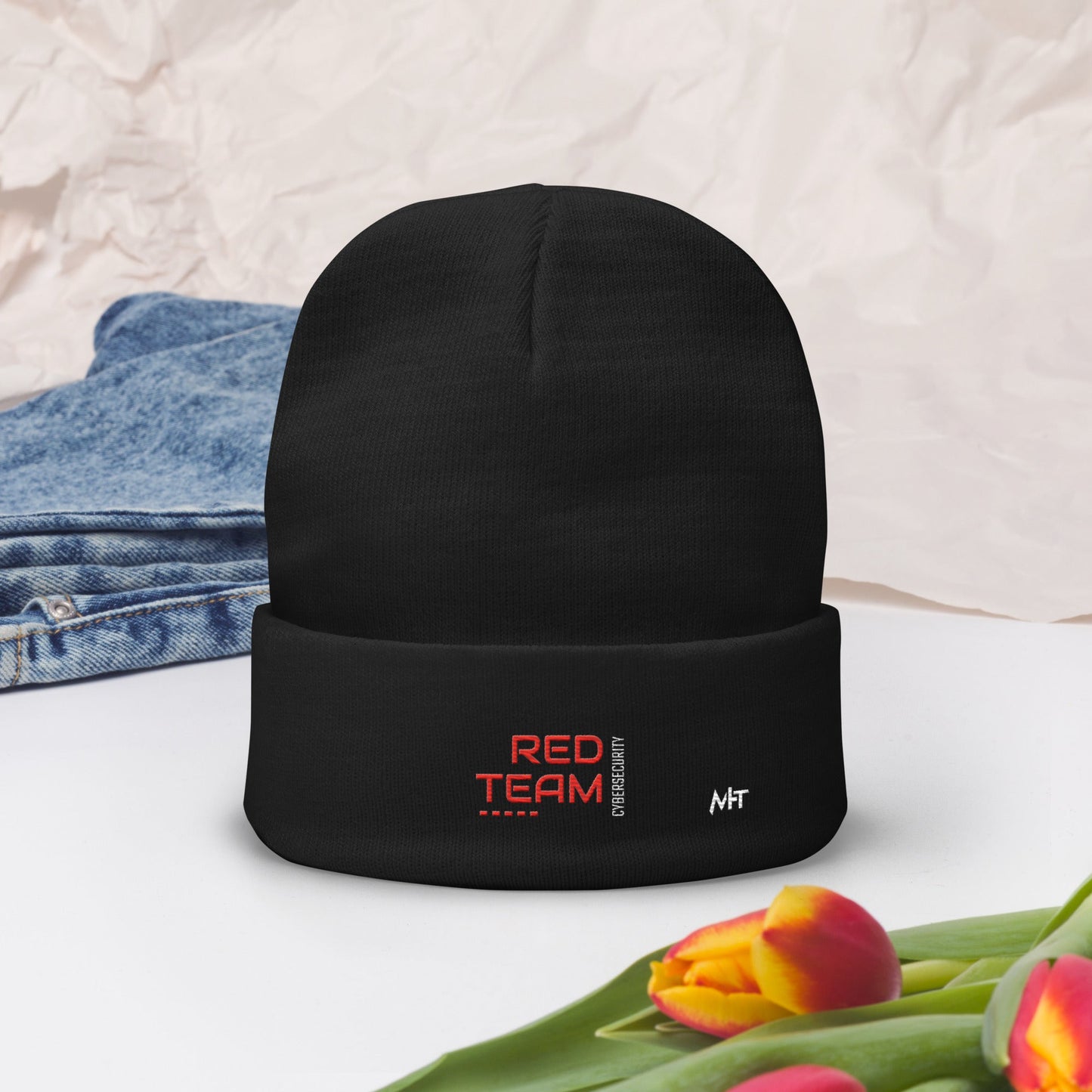 Cyber Security Red Team V14 - Embroidered Beanie by DarkByteGear