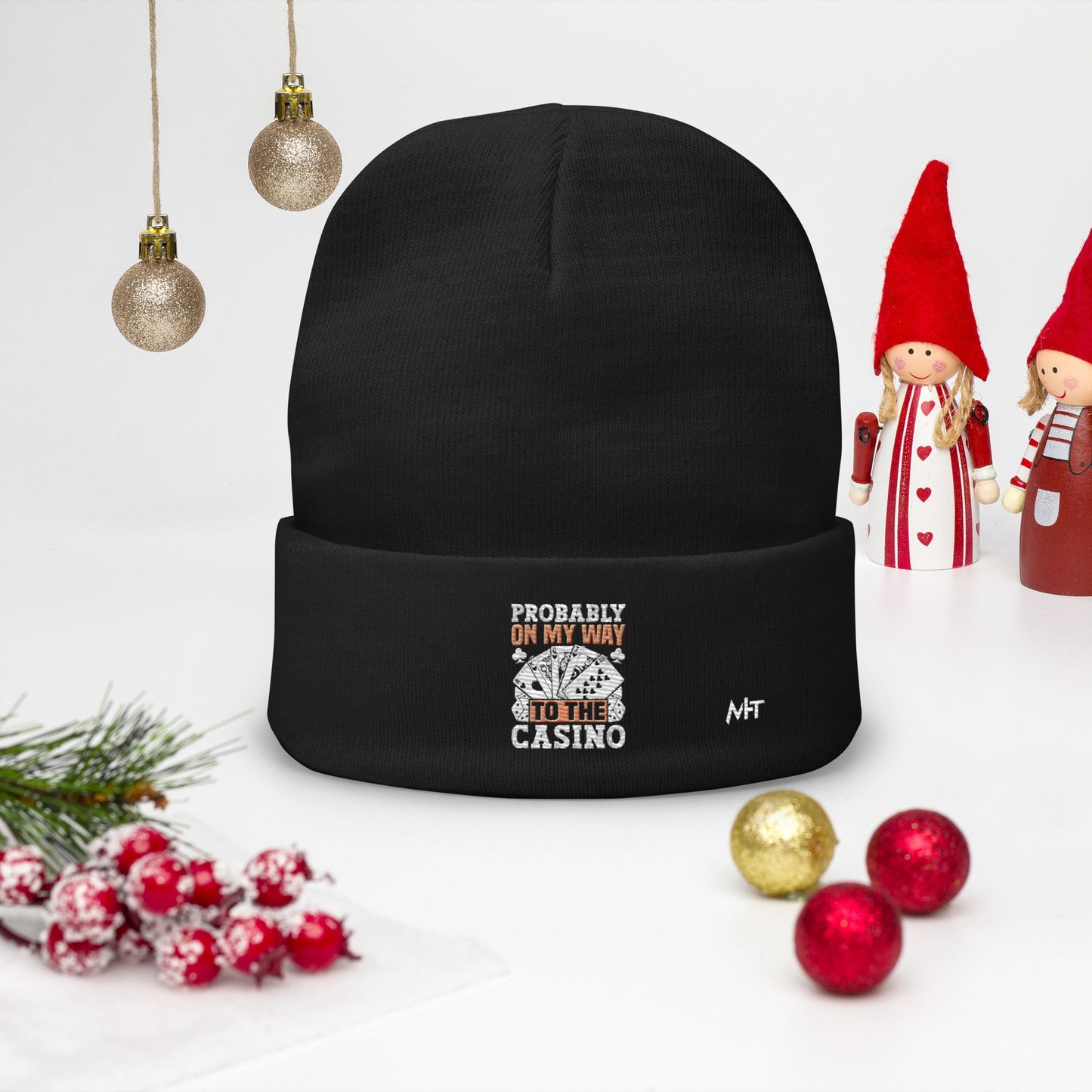 Probably, my way to the Casino - Embroidered Beanie by DarkByteGear