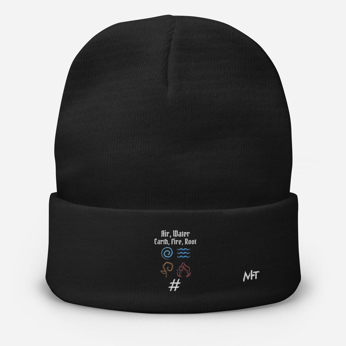 Air, Water, Earth, Fire, Root - Embroidered Beanie by DarkByteGear