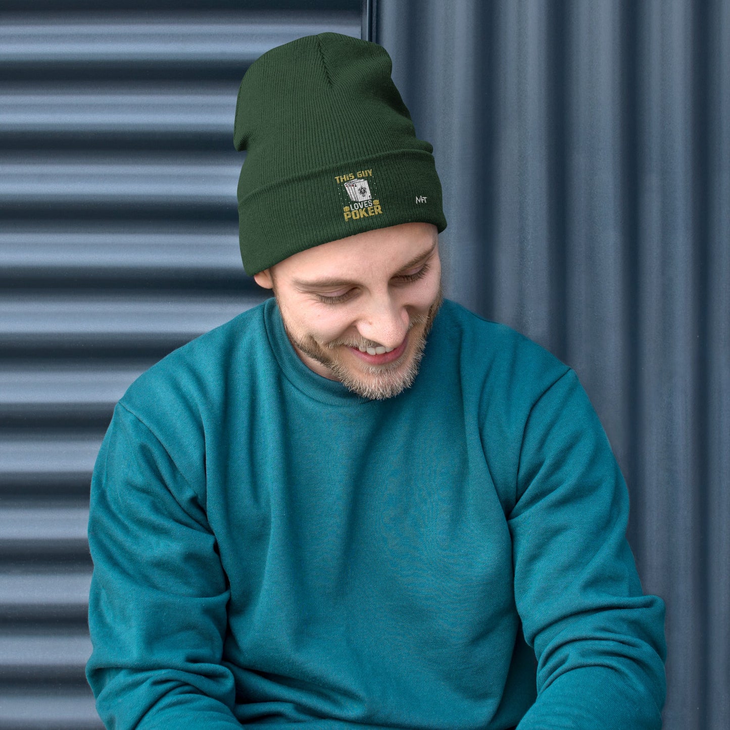 This Guy Loves Poker - Embroidered Beanie by DarkByteGear