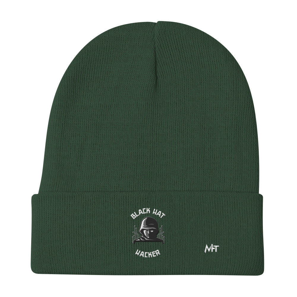 Black Hat Hacker - Embroidered Beanie by DarkByteGear