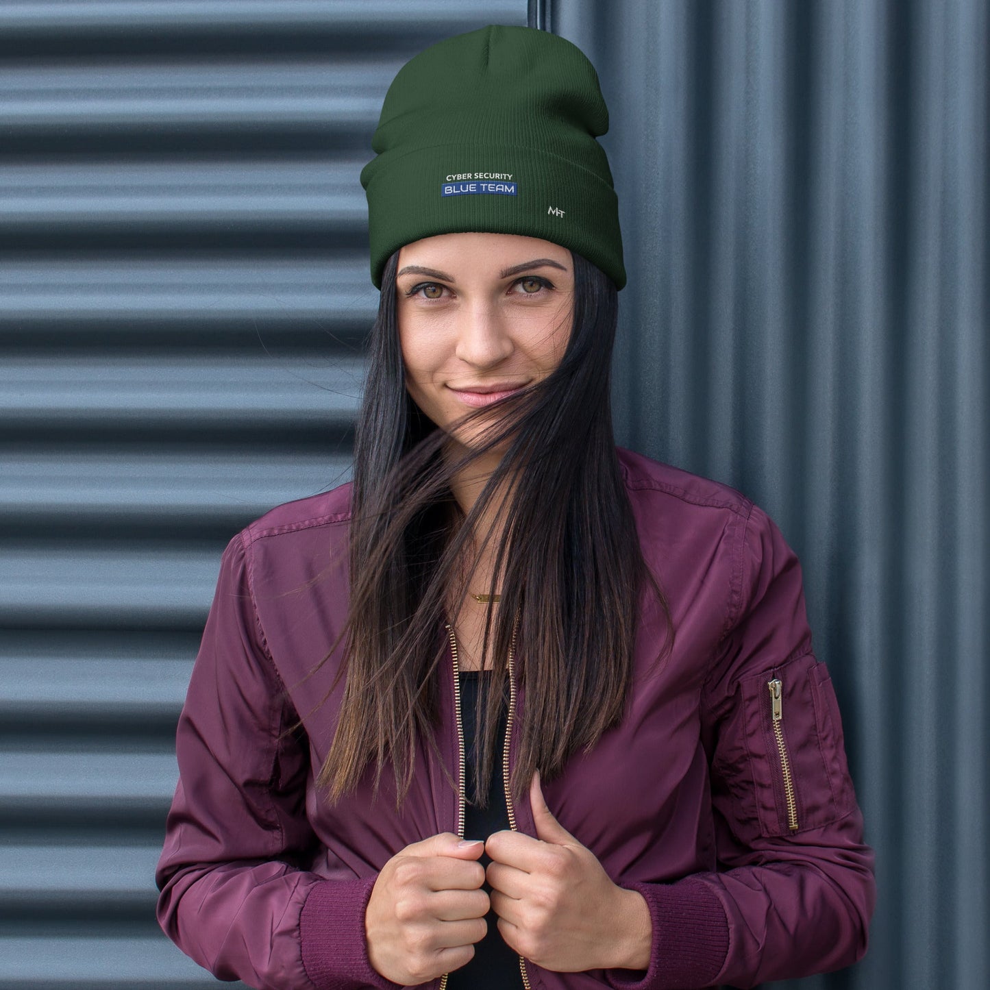 Cyber Security Blue Team V12 - Embroidered Beanie by DarkByteGear