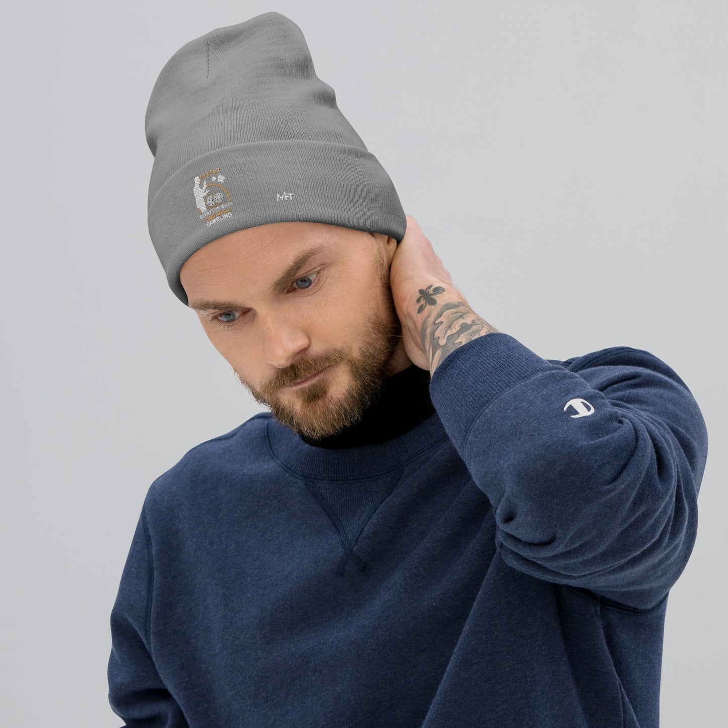 Sorry for what I Said while Gambling - Embroidered Beanie by DarkByteGear