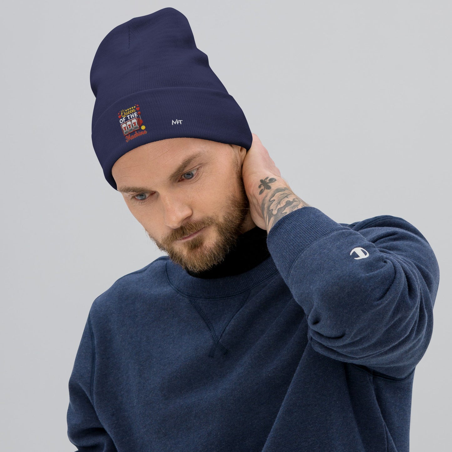 Queen of the Machine 777 - Embroidered Beanie by DarkByteGear
