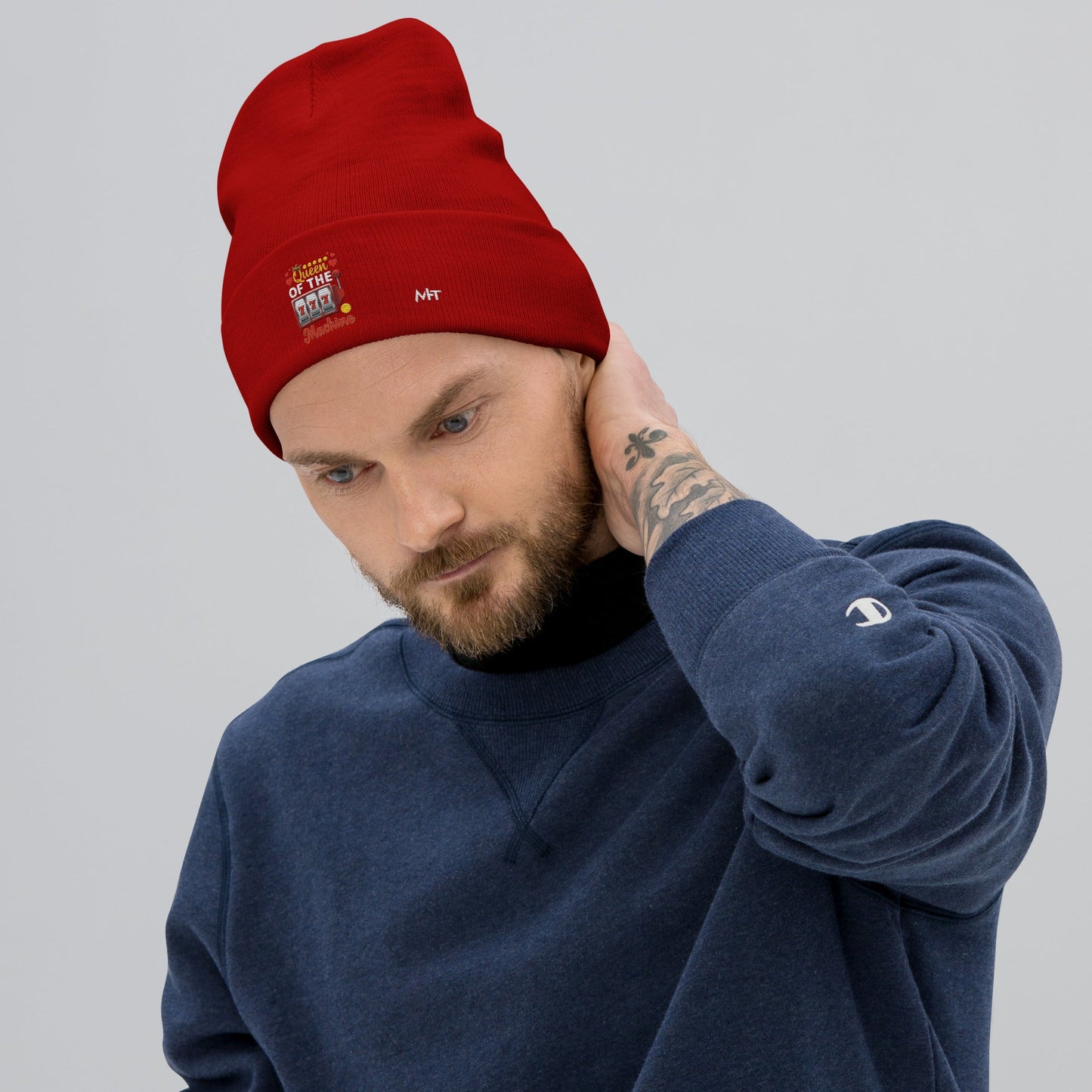Queen of the Machine 777 - Embroidered Beanie by DarkByteGear