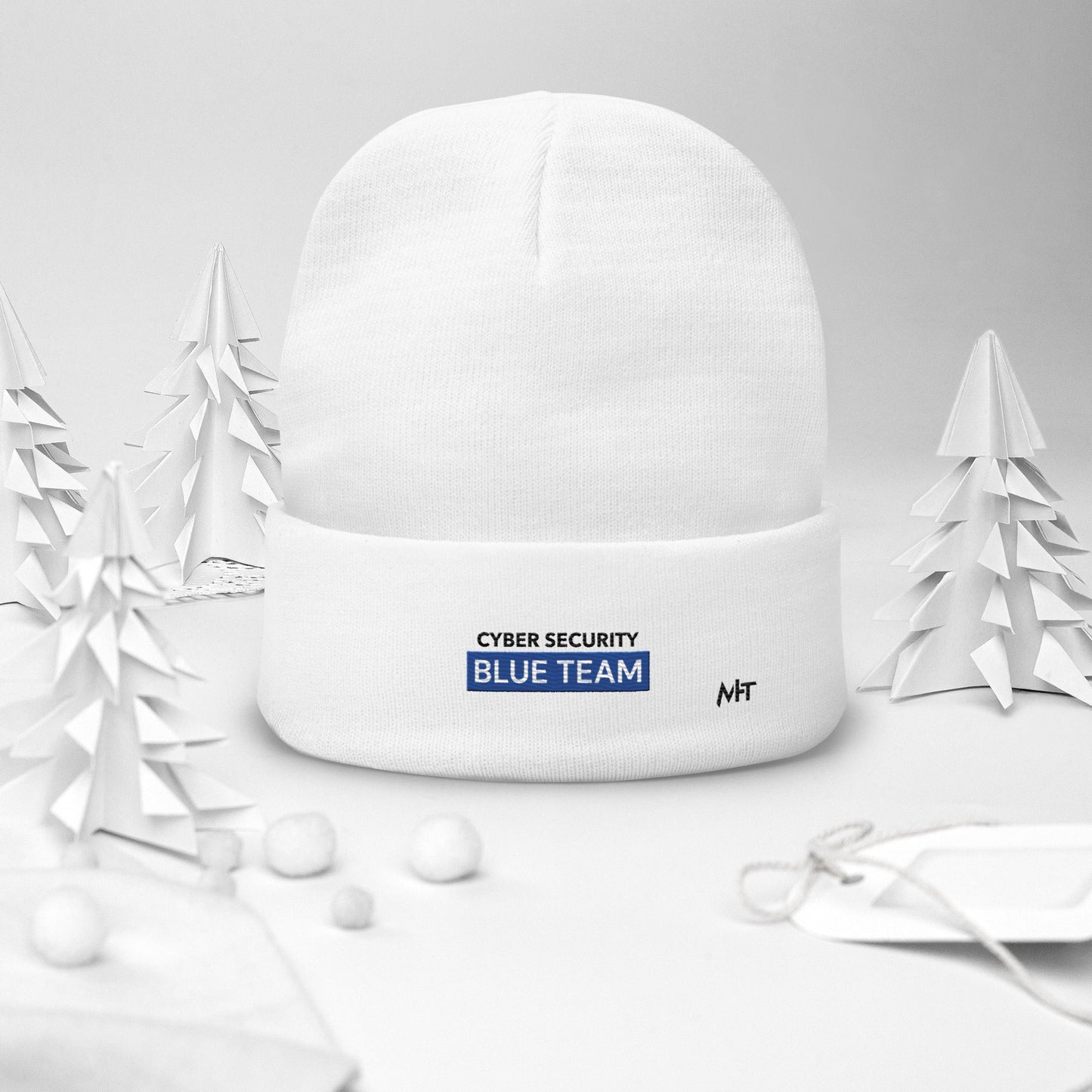 Cyber Security Blue Team V7 - Embroidered Beanie by DarkByteGear
