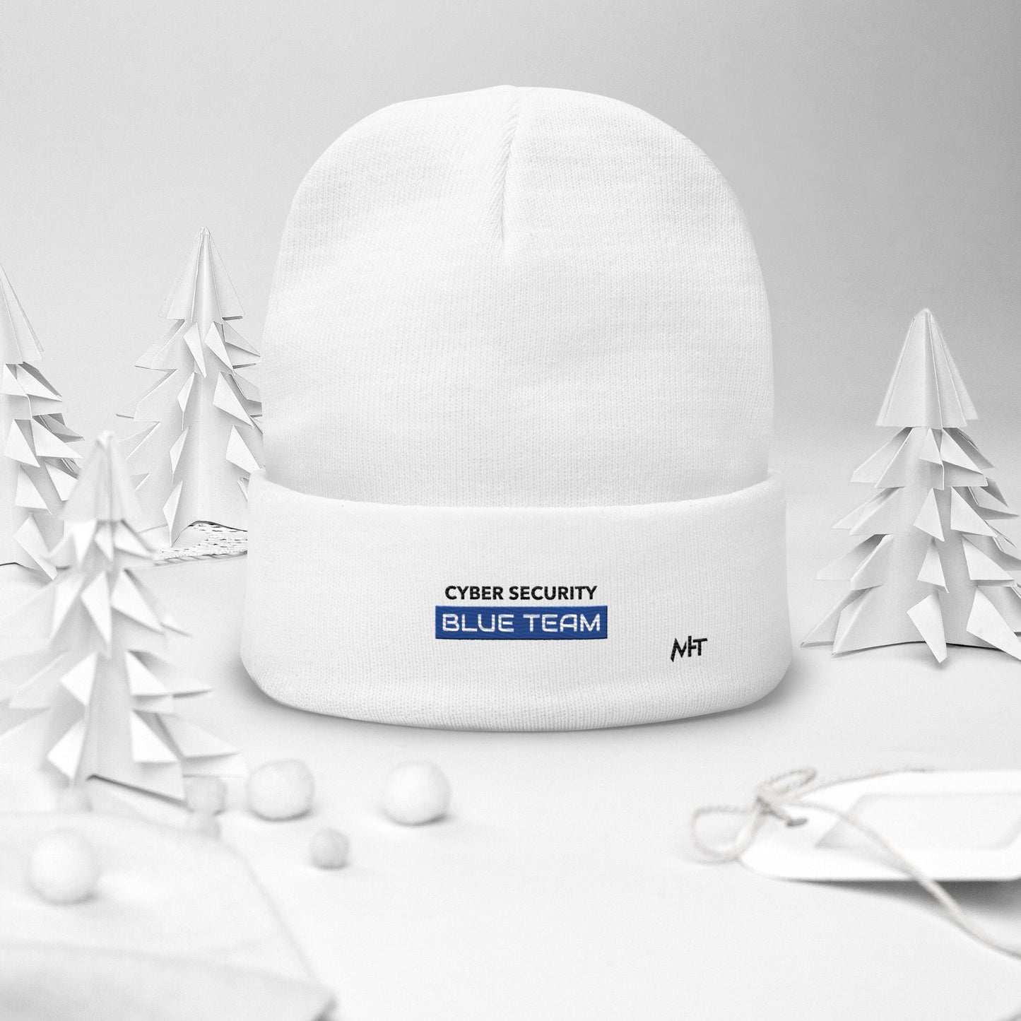 Cyber Security Blue Team V12 - Embroidered Beanie by DarkByteGear