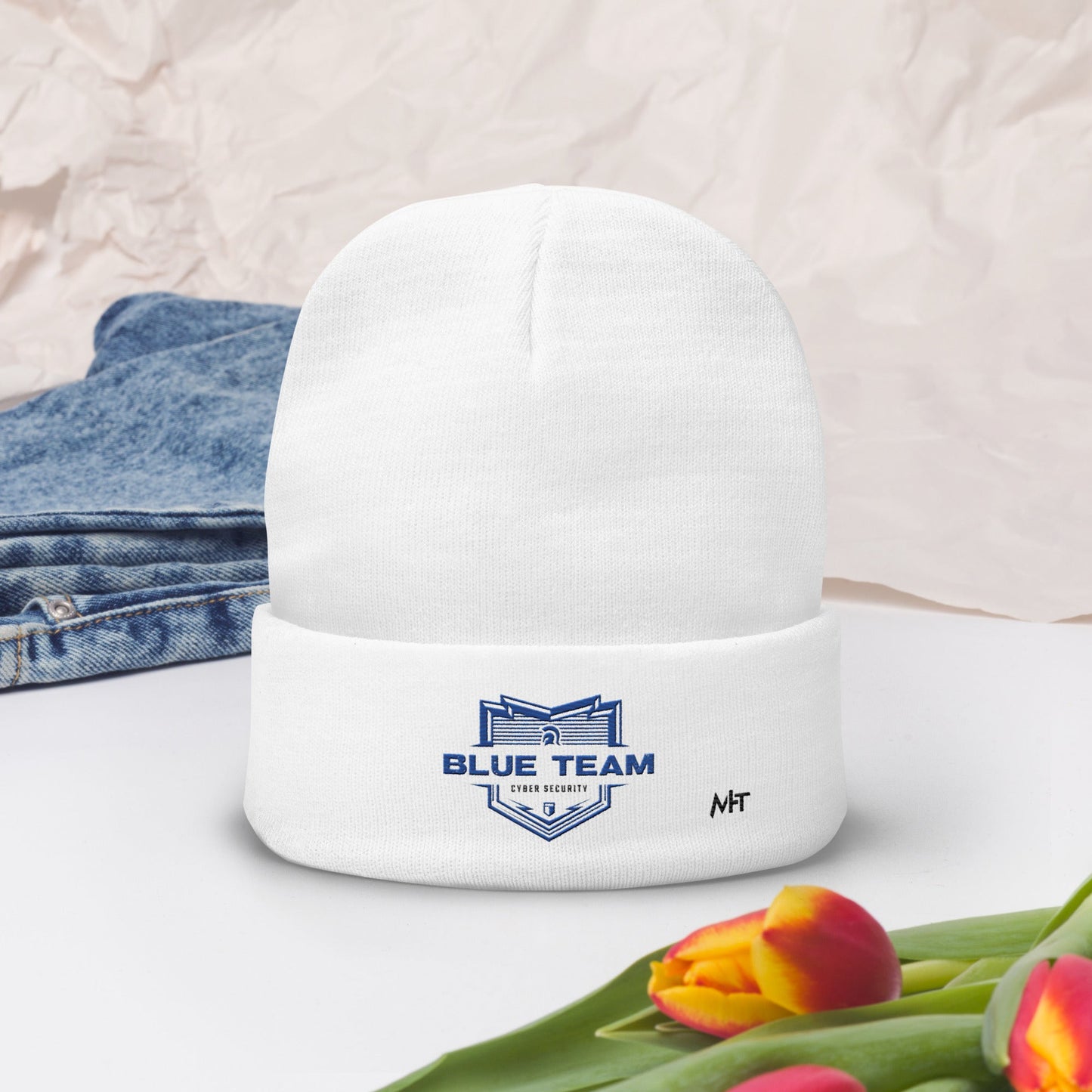 Cyber Security Blue Team V14 - Embroidered Beanie by DarkByteGear