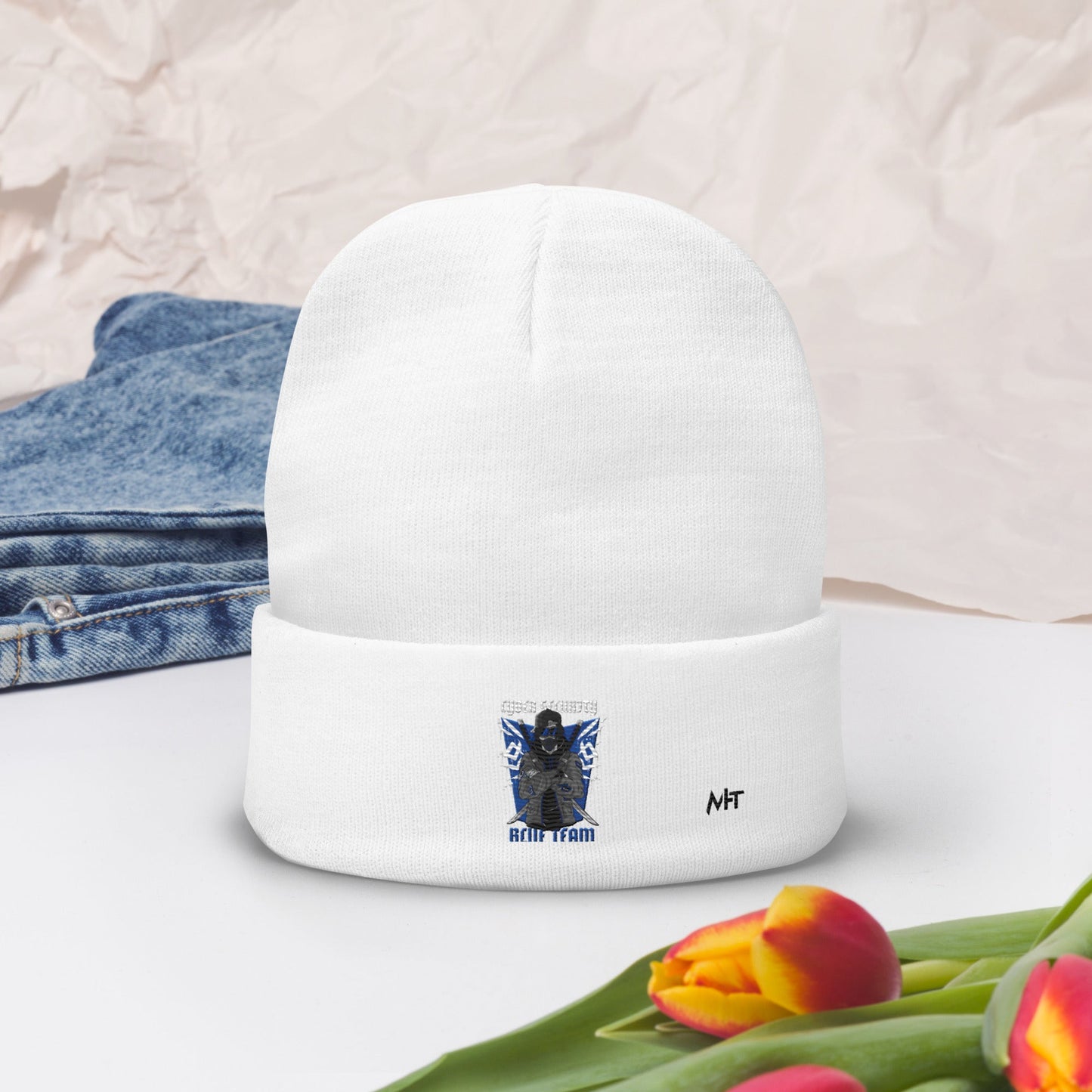 Cyber Security Blue Team V3 - Embroidered Beanie by DarkByteGear