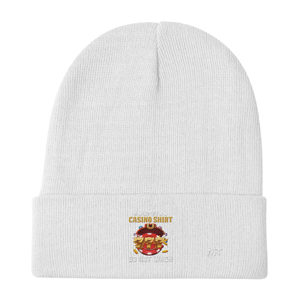Lucky Casino Shirt Do Not Wash - Embroidered Beanie by DarkByteGear
