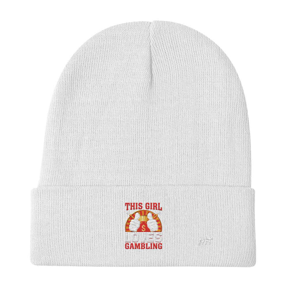This Girl Loves Gambling - Embroidered Beanie by DarkByteGear