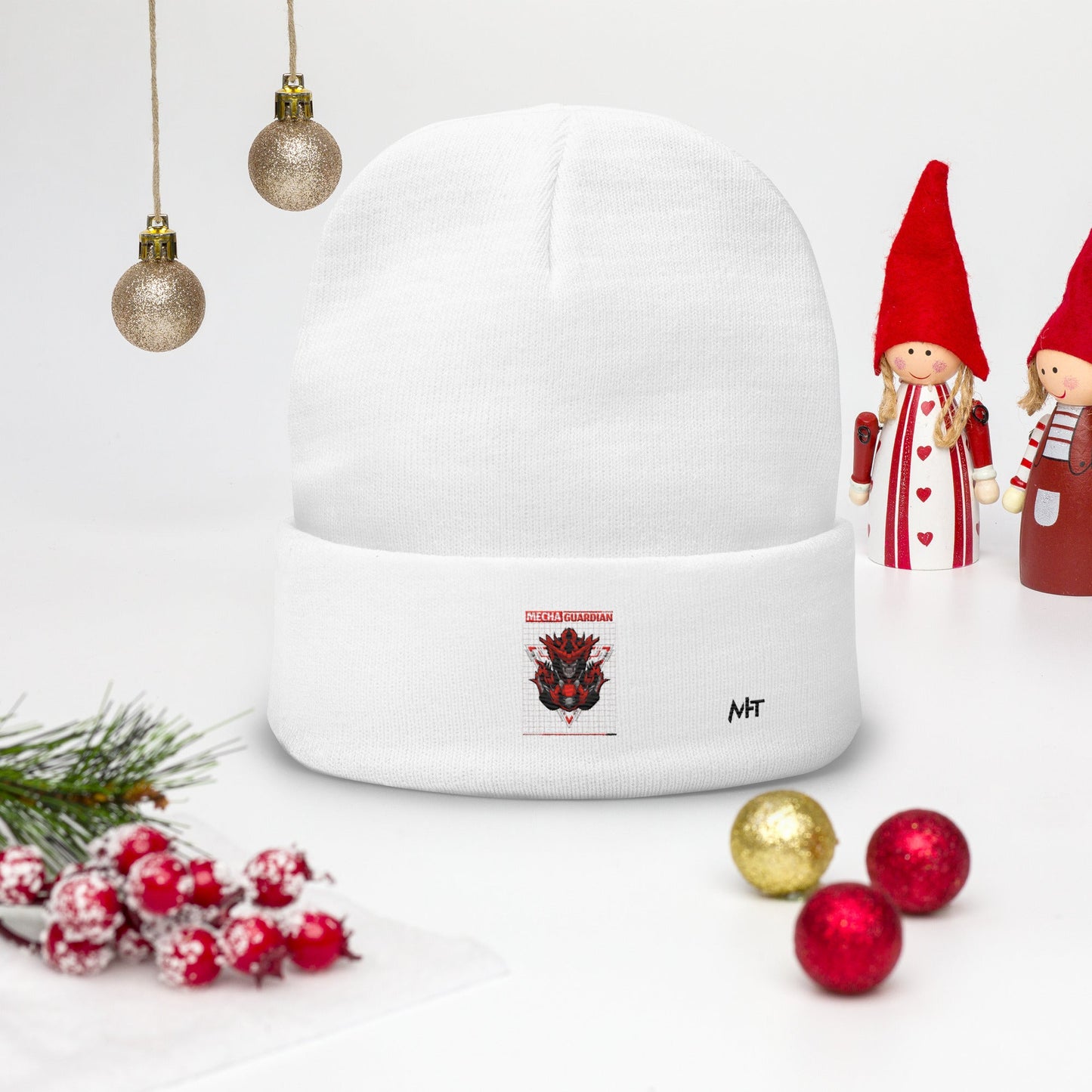 Red Mecha Guardian - Embroidered Beanie by DarkByteGear
