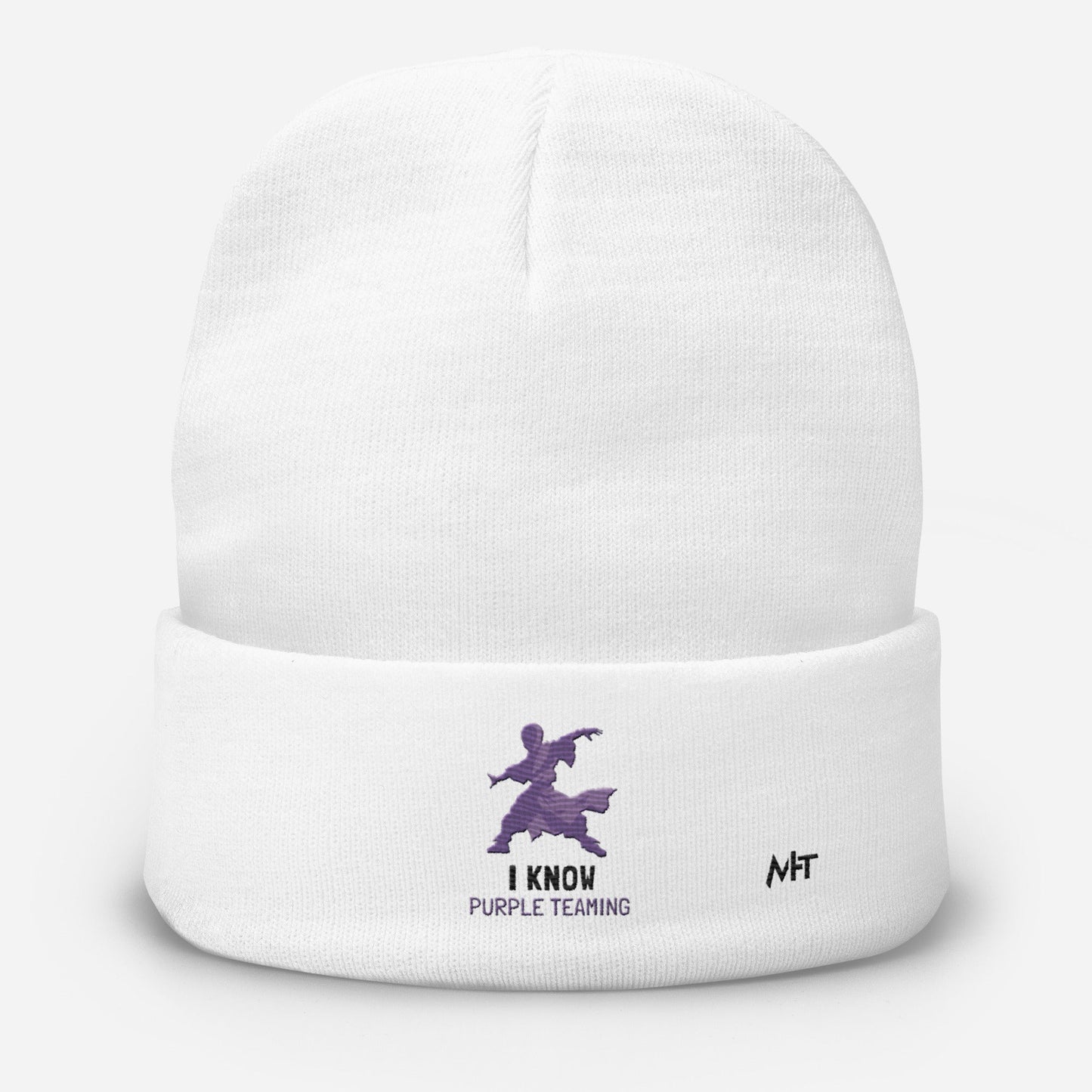 I Know Purple Teaming - Embroidered Beanie by DarkByteGear