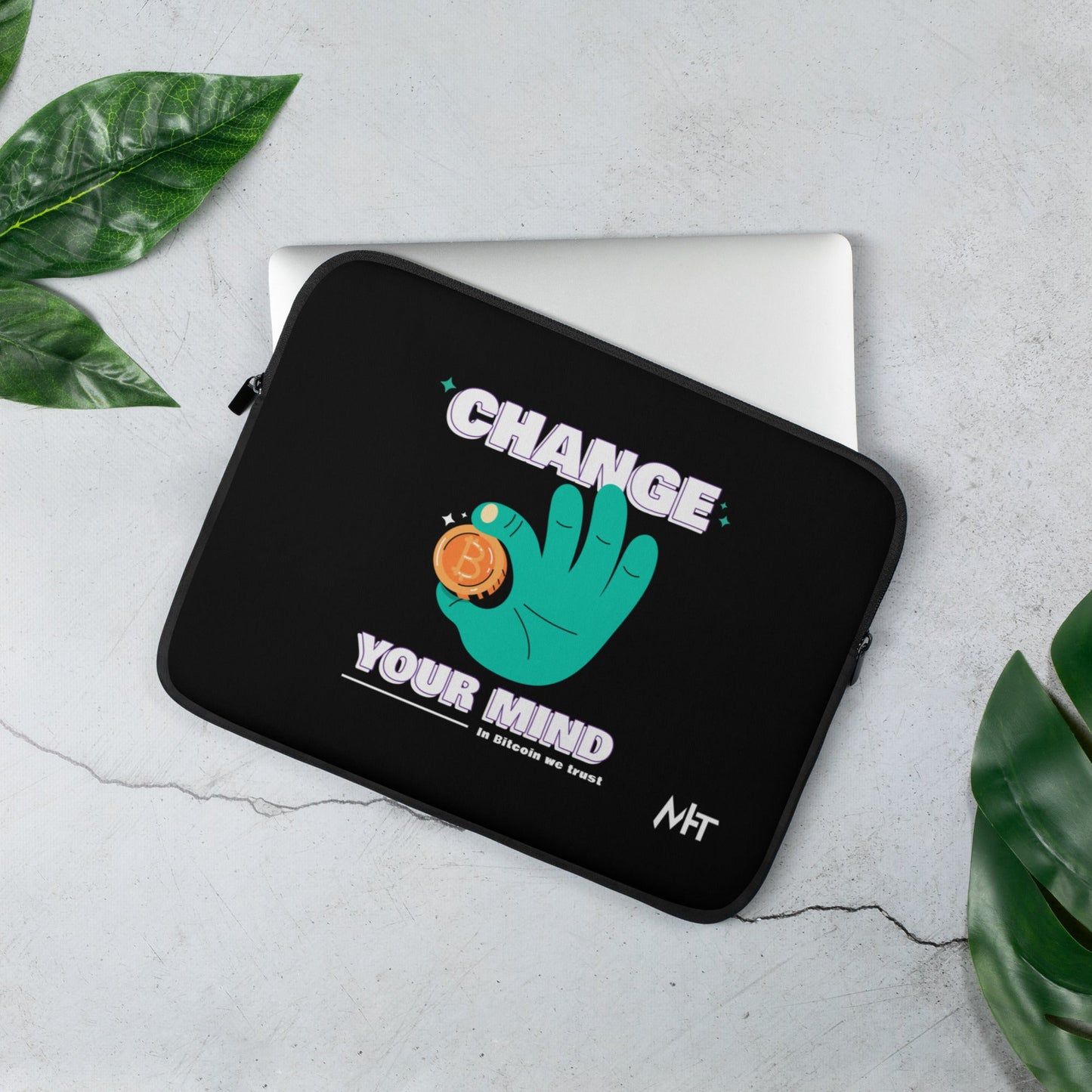 Change your mind in Bitcoin we Trust - Laptop Sleeve by DarkByteGear