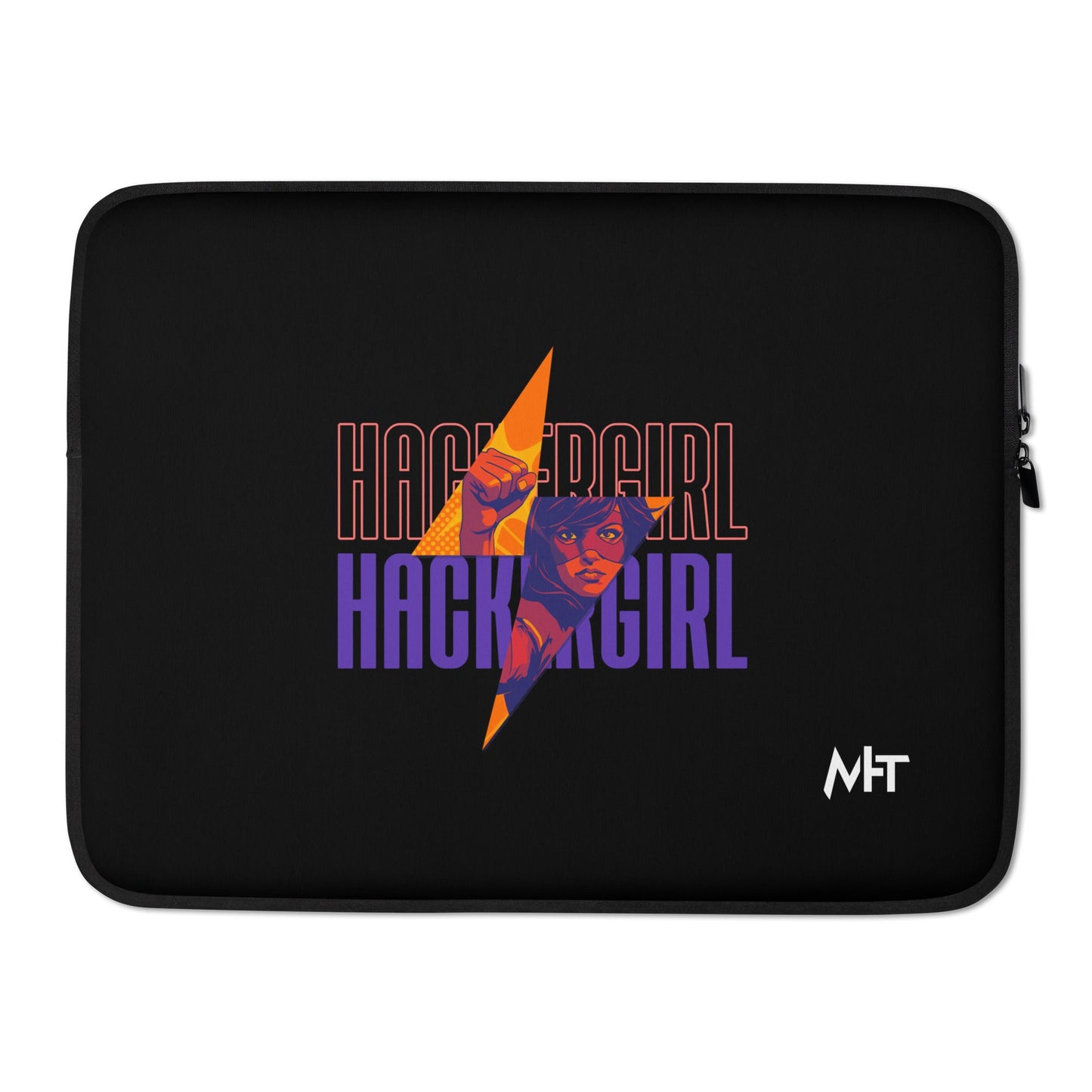Hacker Girl V1 in Dark Color Text- Laptop Sleeve by DarkByteGear