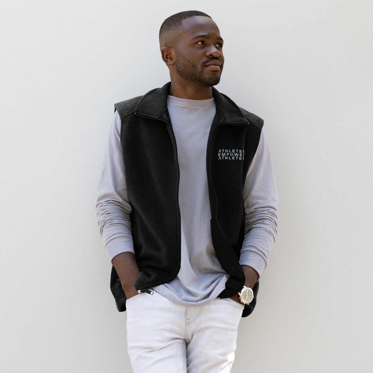 Athletes Empower Athletes - Men’s Columbia fleece vest by DarkByteGear