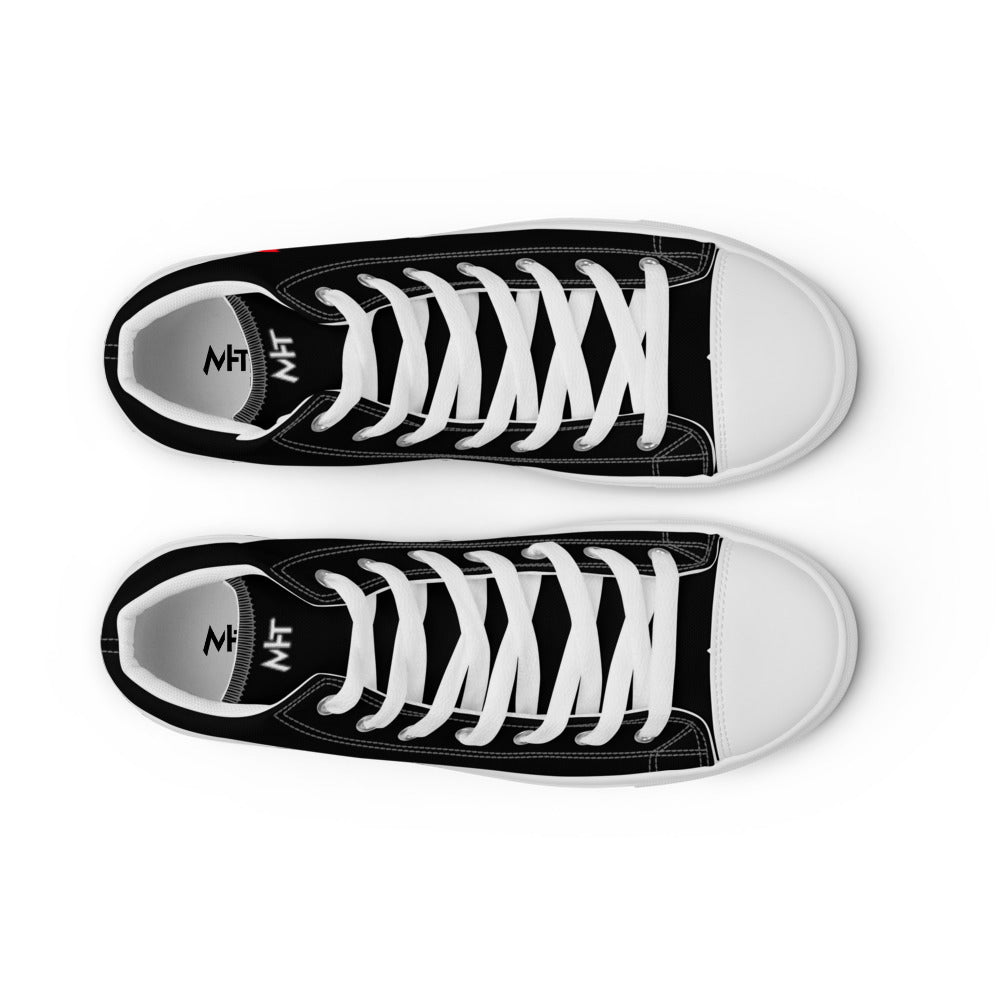 Cyber Security Red Team V6 - Men’s high top canvas shoes by DarkByteGear