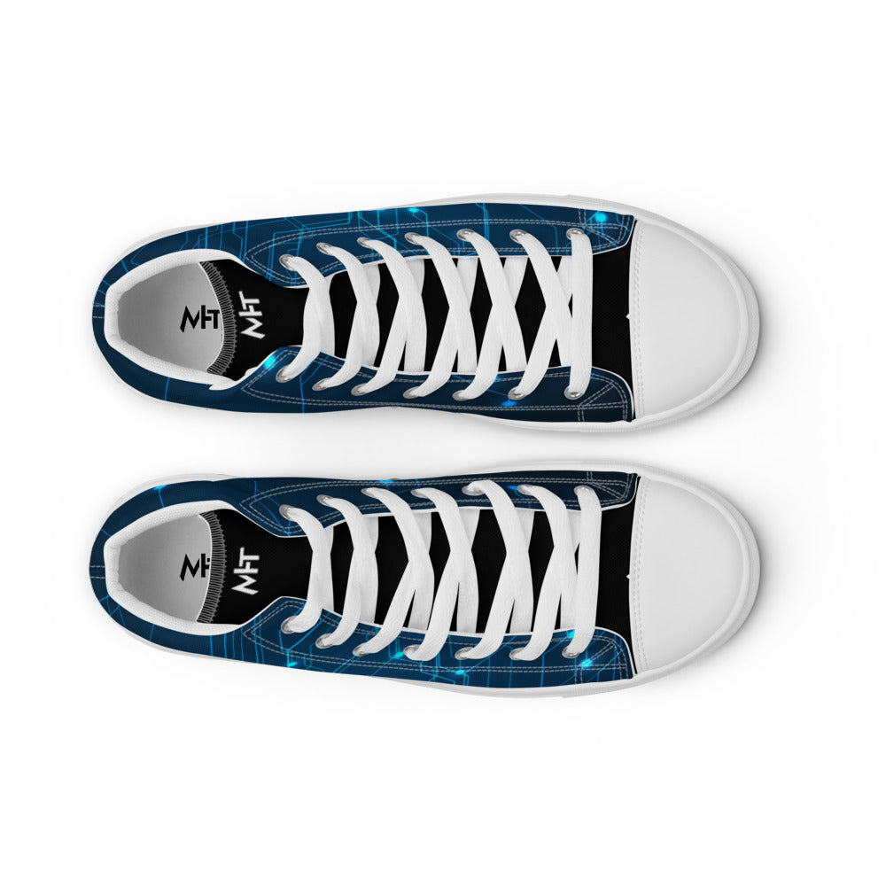 Tech circuit - Men’s high top canvas shoes by DarkByteGear