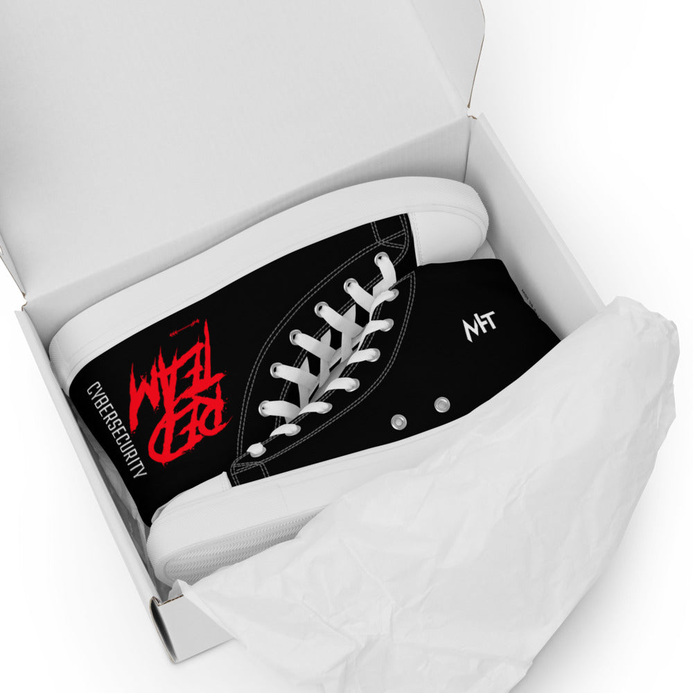 Cyber Security Red Team V10 - Men’s high top canvas shoes by DarkByteGear