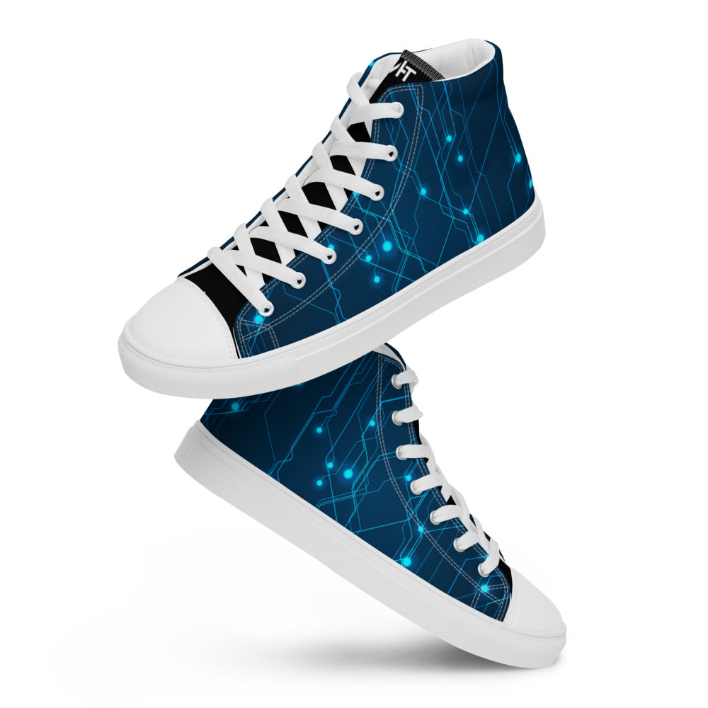 Tech circuit - Men’s high top canvas shoes by DarkByteGear