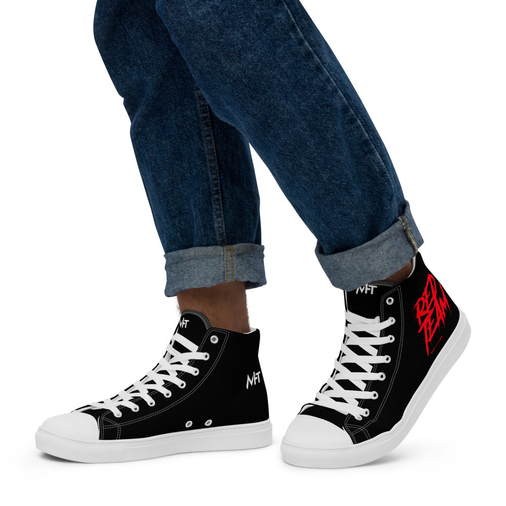 Cyber Security Red Team V10 - Men’s high top canvas shoes by DarkByteGear