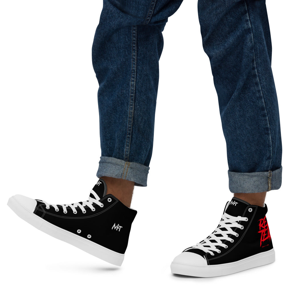 Cyber Security Red Team V10 - Men’s high top canvas shoes by DarkByteGear