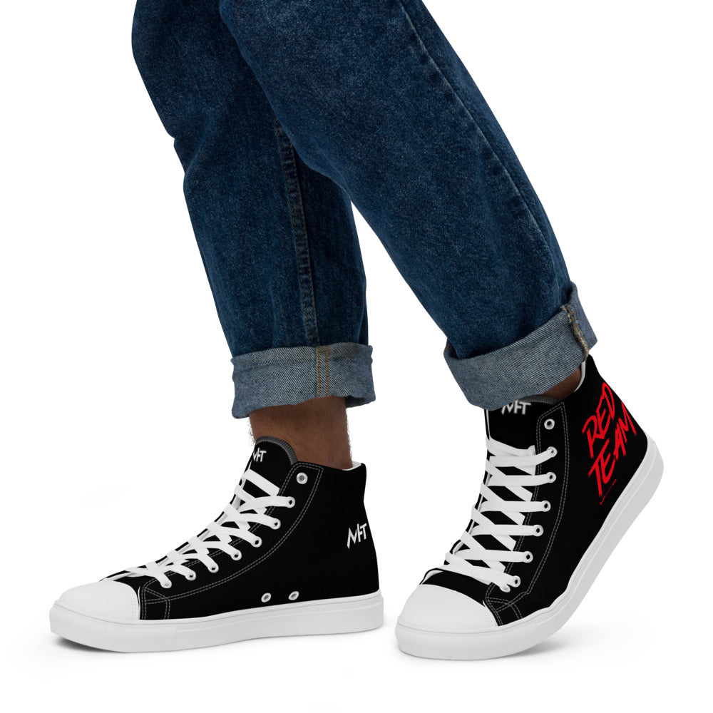 Cyber Security Red Team V6 - Men’s high top canvas shoes by DarkByteGear