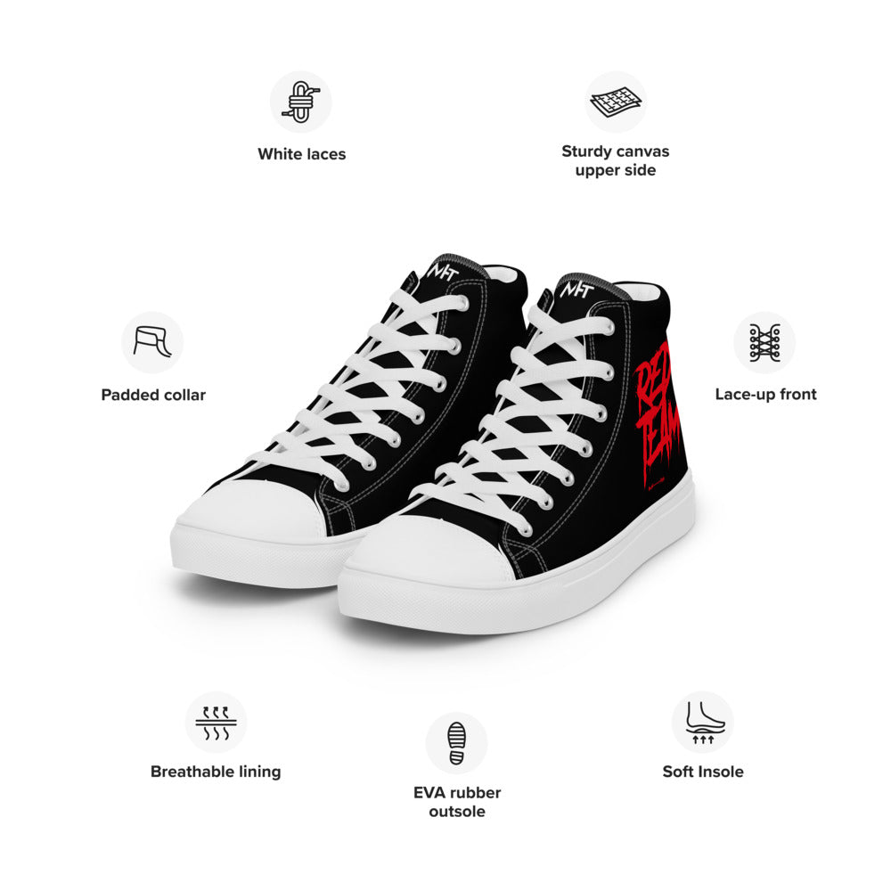Cyber Security Red Team V10 - Men’s high top canvas shoes by DarkByteGear