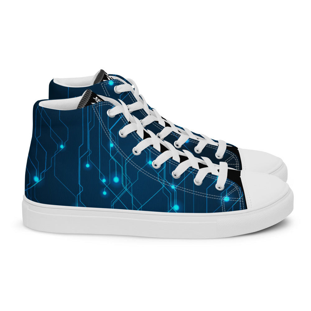 Tech circuit - Men’s high top canvas shoes by DarkByteGear