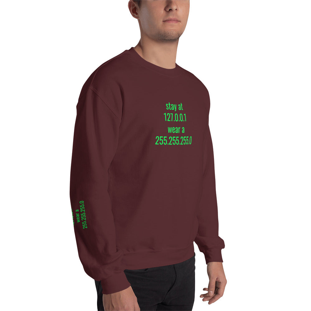 stay at at home, wear a mask - Unisex Sweatshirt (with all sides designs) by DarkByteGear