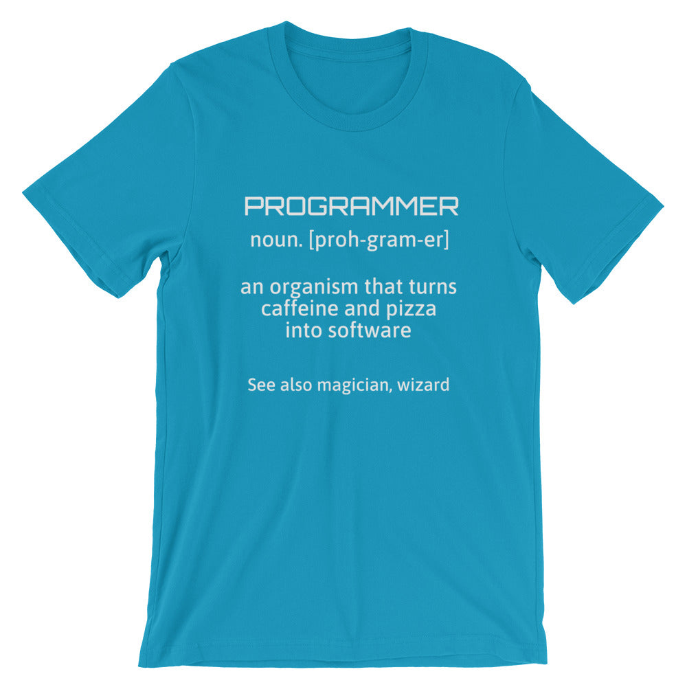 PROGRAMMER - Short-Sleeve Unisex T-Shirt (white text) by DarkByteGear
