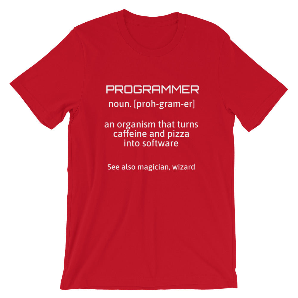 PROGRAMMER - Short-Sleeve Unisex T-Shirt (white text) by DarkByteGear