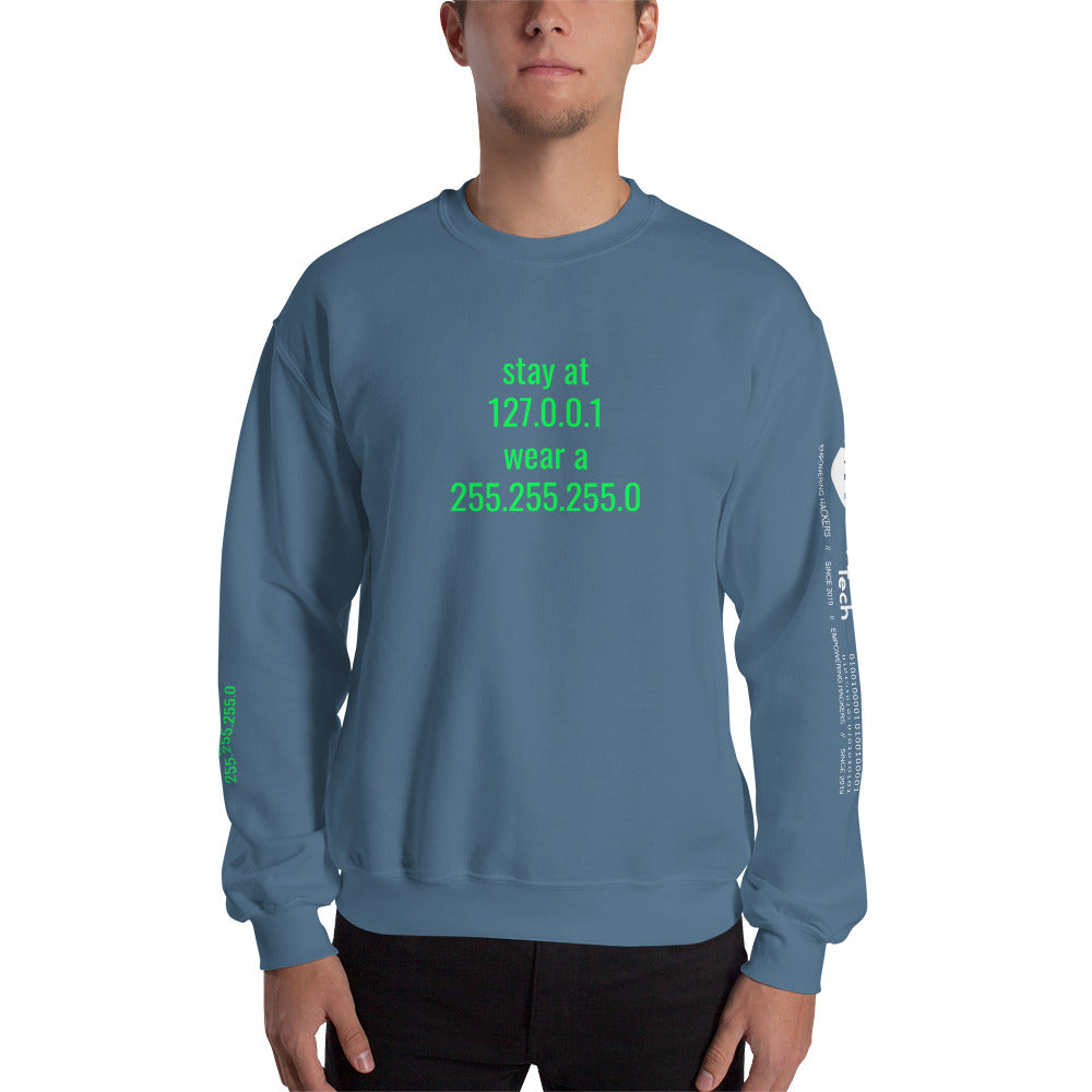 stay at at home, wear a mask - Unisex Sweatshirt (with all sides designs) by DarkByteGear