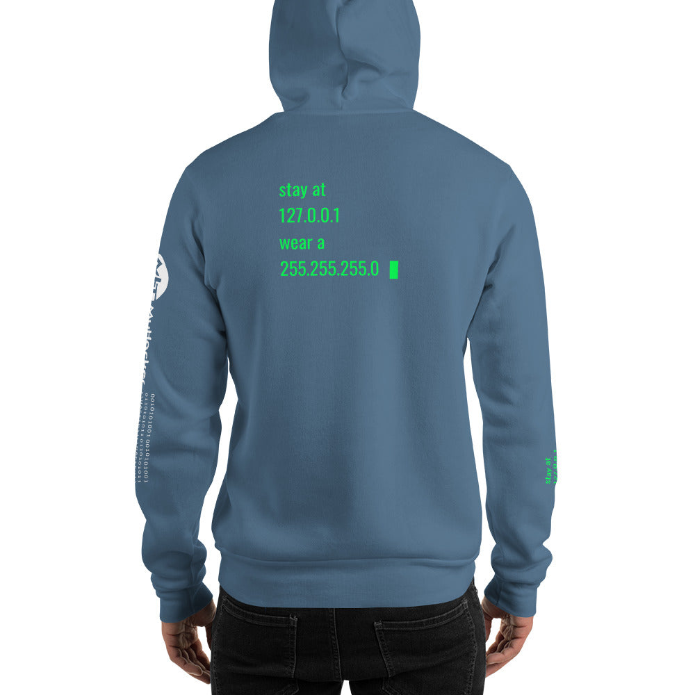 stay at at home, wear a mask v2 - Unisex Hoodie (with all sides design) by DarkByteGear