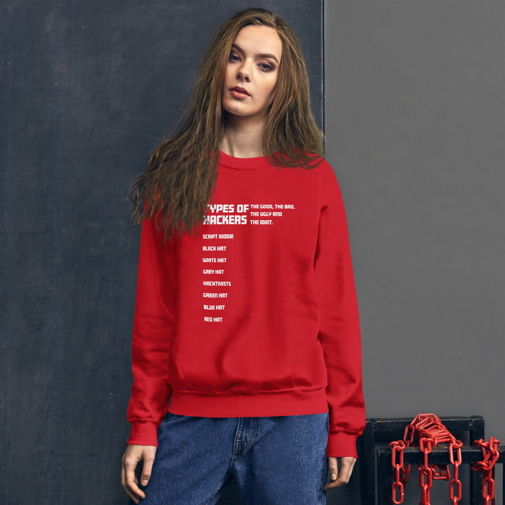 Types Of Hackers - Unisex Sweatshirt by DarkByteGear