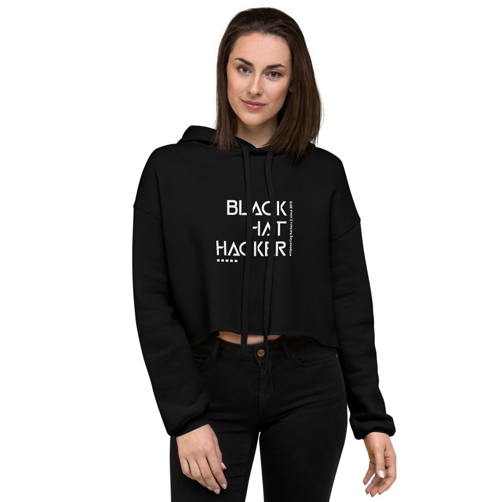 Black Hat Hacker v1 - Crop Hoodie by DarkByteGear