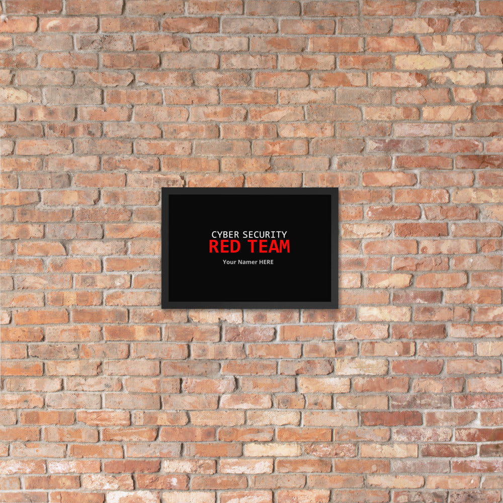 Custom Cyber Security Red team - Framed poster by DarkByteGear