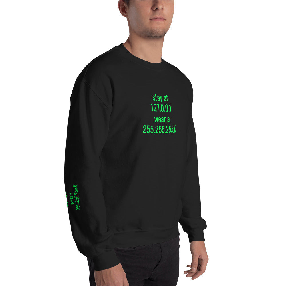 stay at at home, wear a mask - Unisex Sweatshirt (with all sides designs) by DarkByteGear