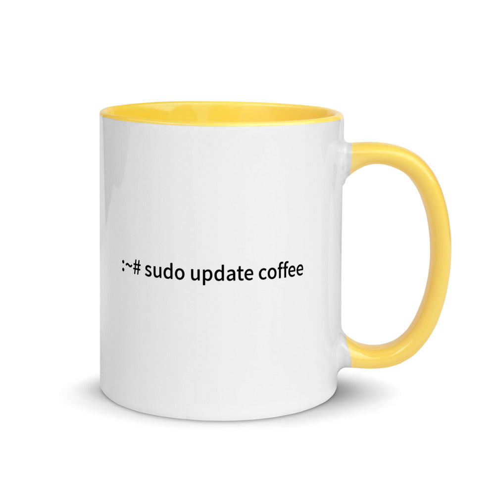 sudo update coffee - Mug with Color Inside by DarkByteGear