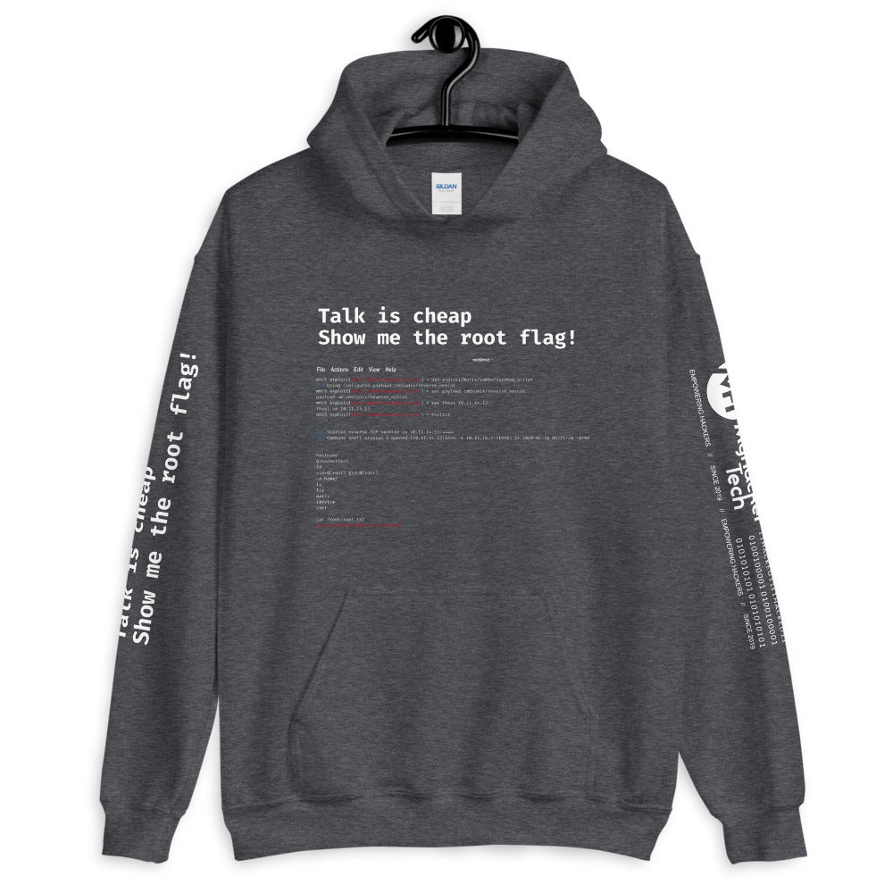 Talk is cheap show me the root flag - Unisex Hoodie by DarkByteGear