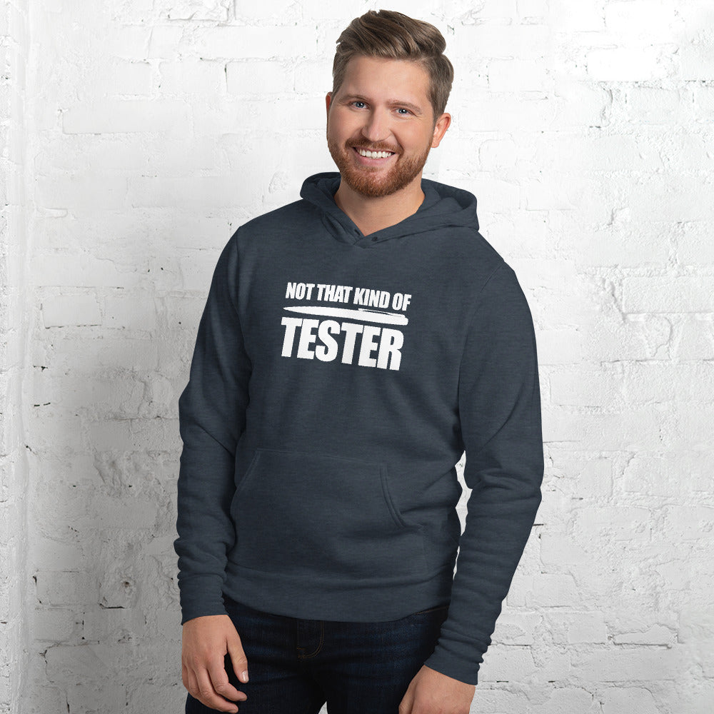 Not that kind of pen tester - Unisex hoodie (white text) by DarkByteGear