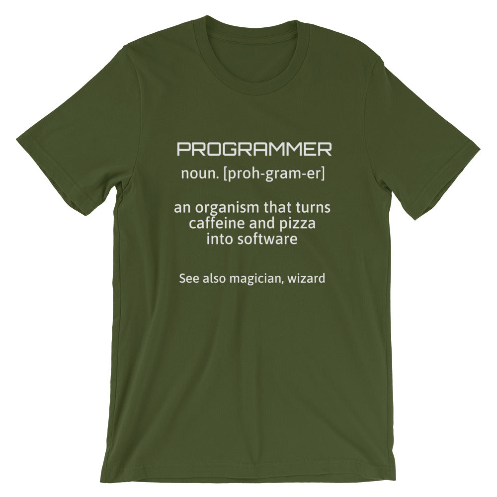 PROGRAMMER - Short-Sleeve Unisex T-Shirt (white text) by DarkByteGear
