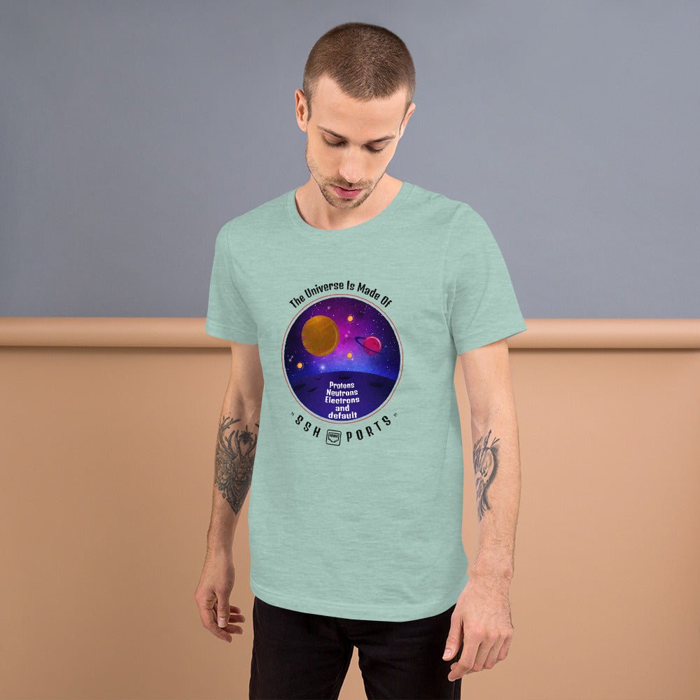 The Universe Is Made Of Default SSH Ports - Short-Sleeve Unisex T-Shirt by DarkByteGear