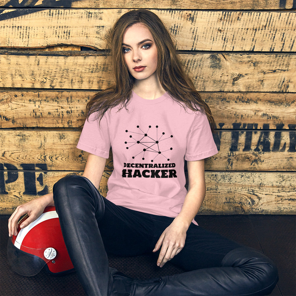Decentralized Hacker - Short-Sleeve Unisex T-Shirt (black text) by DarkByteGear