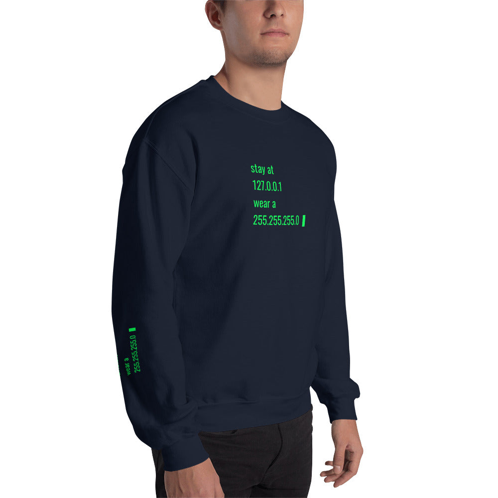 stay at at home, wear a mask v2 - Unisex Sweatshirt (all sides designs) by DarkByteGear