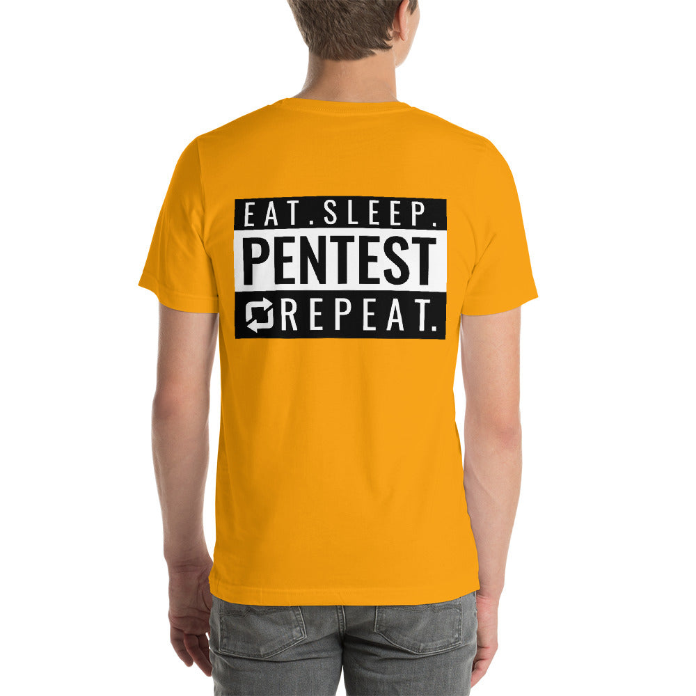 Eat sleep pentest repeat - Short-Sleeve Unisex T-Shirt (white) by DarkByteGear