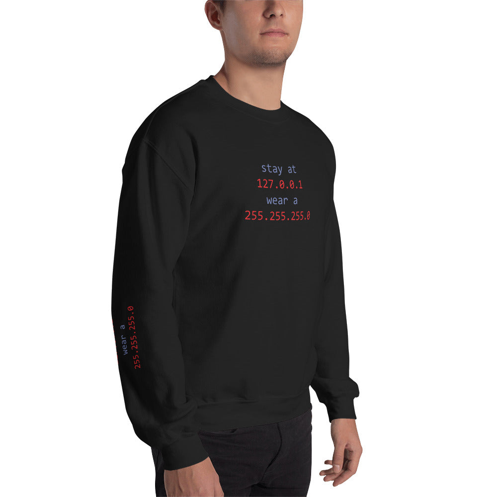 stay at at home, wear a mask v1 - Unisex Sweatshirt (with all side designs) by DarkByteGear
