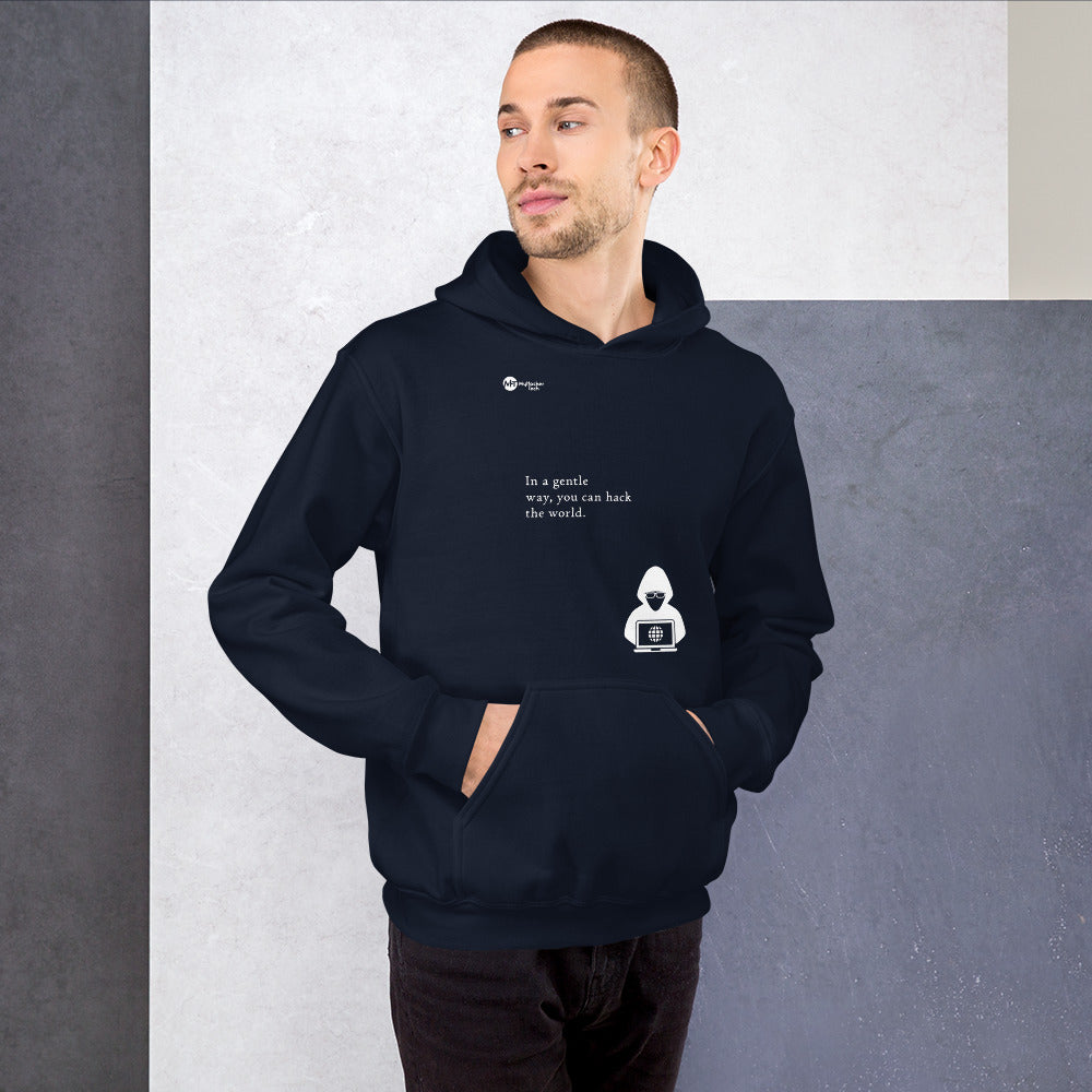 You can hack the world - Hooded Sweatshirt (white text) by DarkByteGear