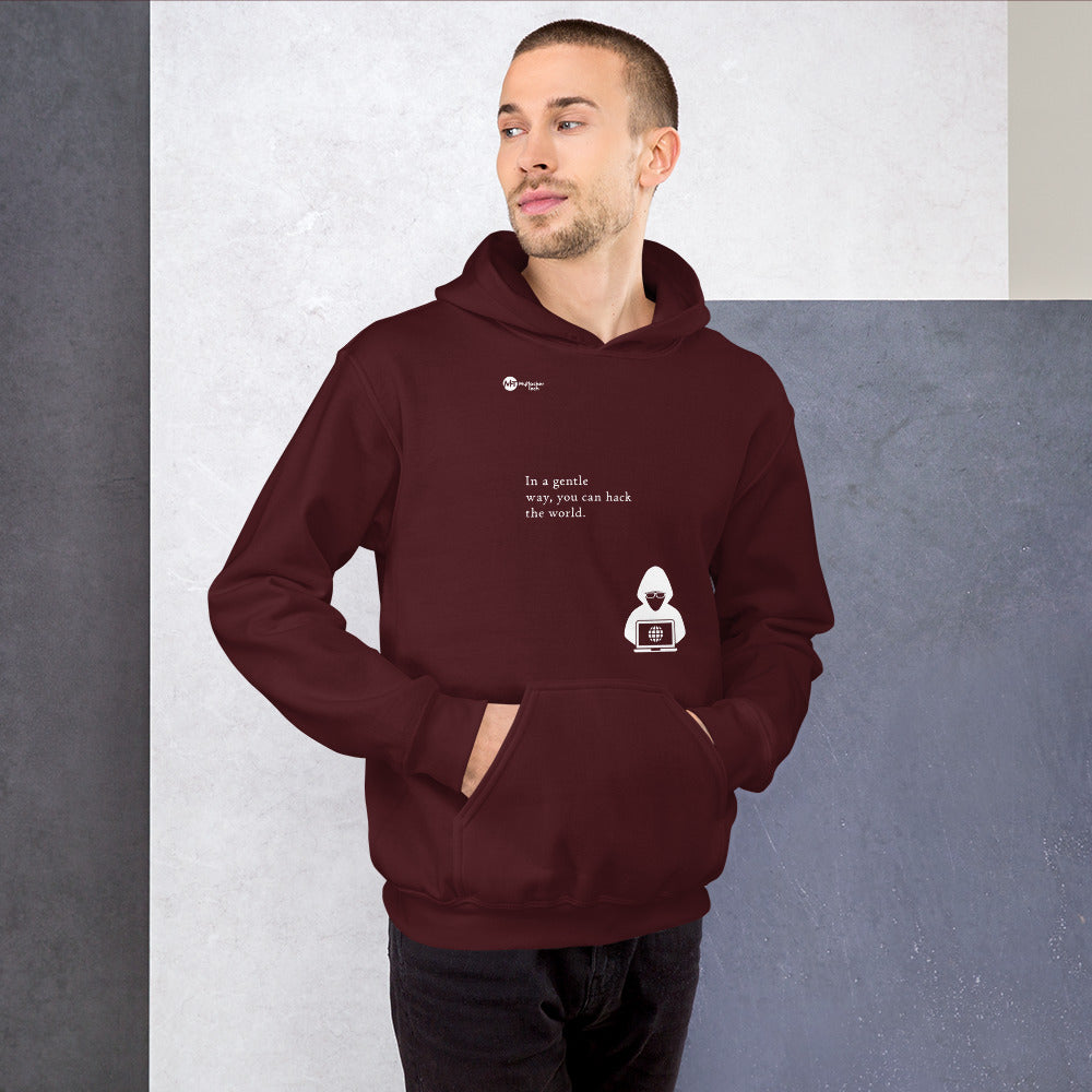You can hack the world - Hooded Sweatshirt (white text) by DarkByteGear
