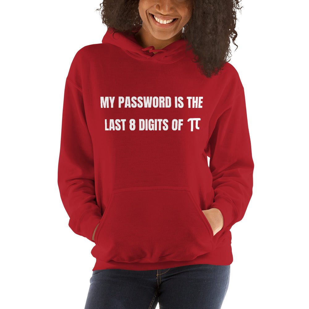 My password is the last 8 digits of π - Hooded Sweatshirt (white text) by DarkByteGear